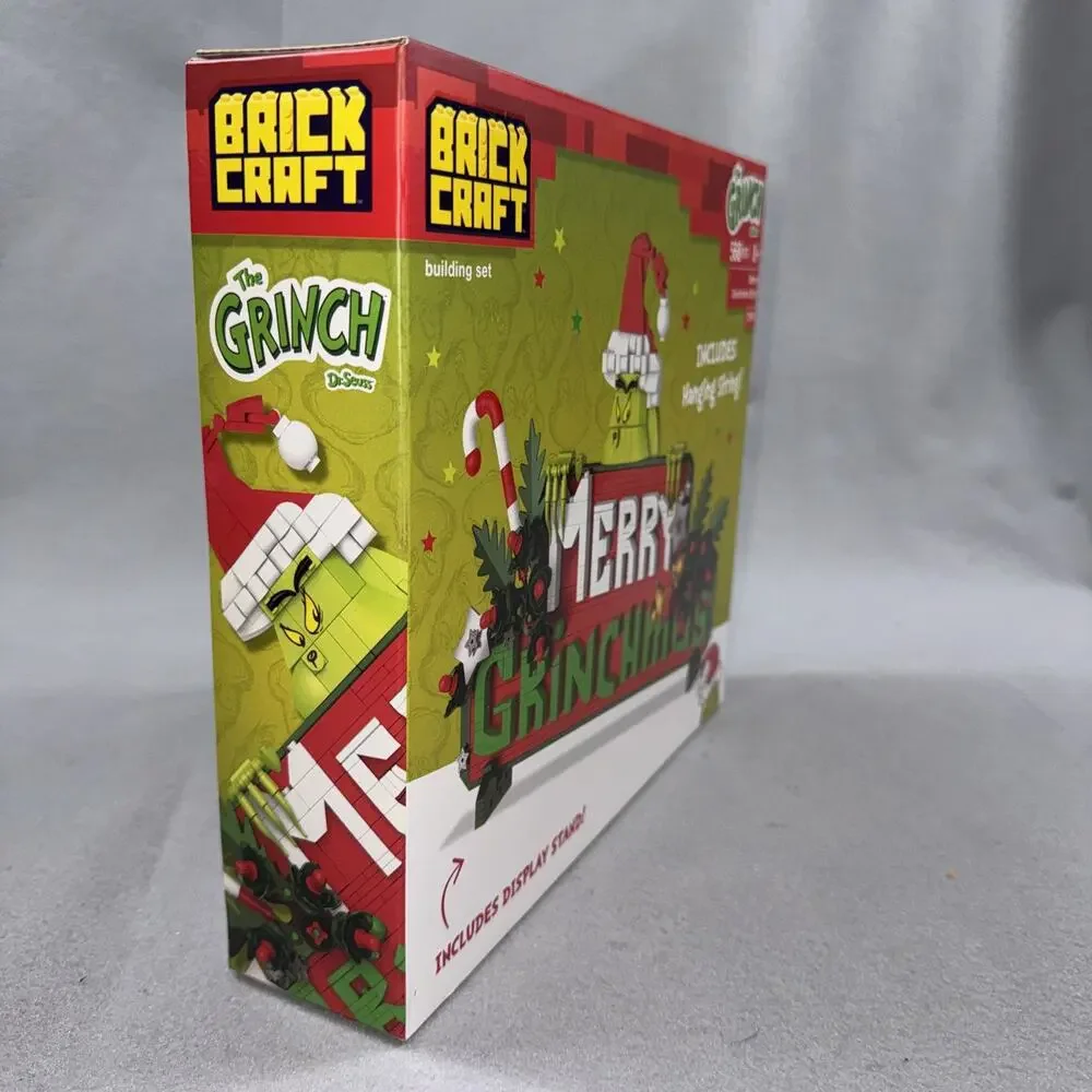 Dr. Seuss GRINCH MERRY GRINCHMAS SIGN Building Set 568 Pieces Brickcraft #72361